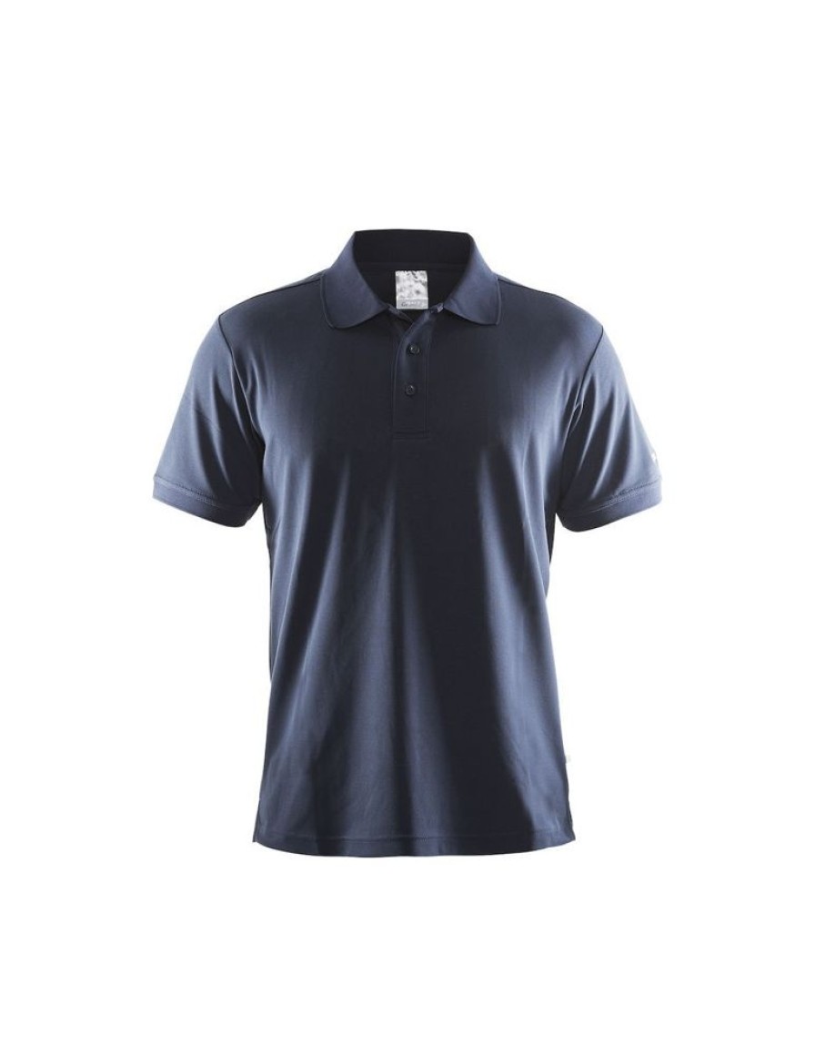 Mezczyzni Craft Koszulki Casual | Koszulka Meska Craft Polo Shirt Pique Classic Granatowa