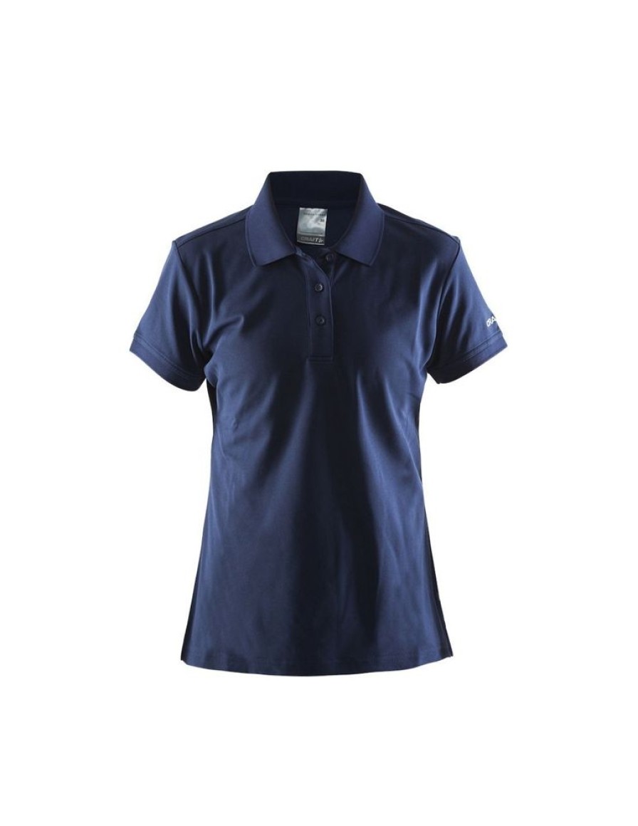 Kobiety Craft Koszulki Casual | Koszulka Damska Craft Polo Shirt Pique Classic Granatowa