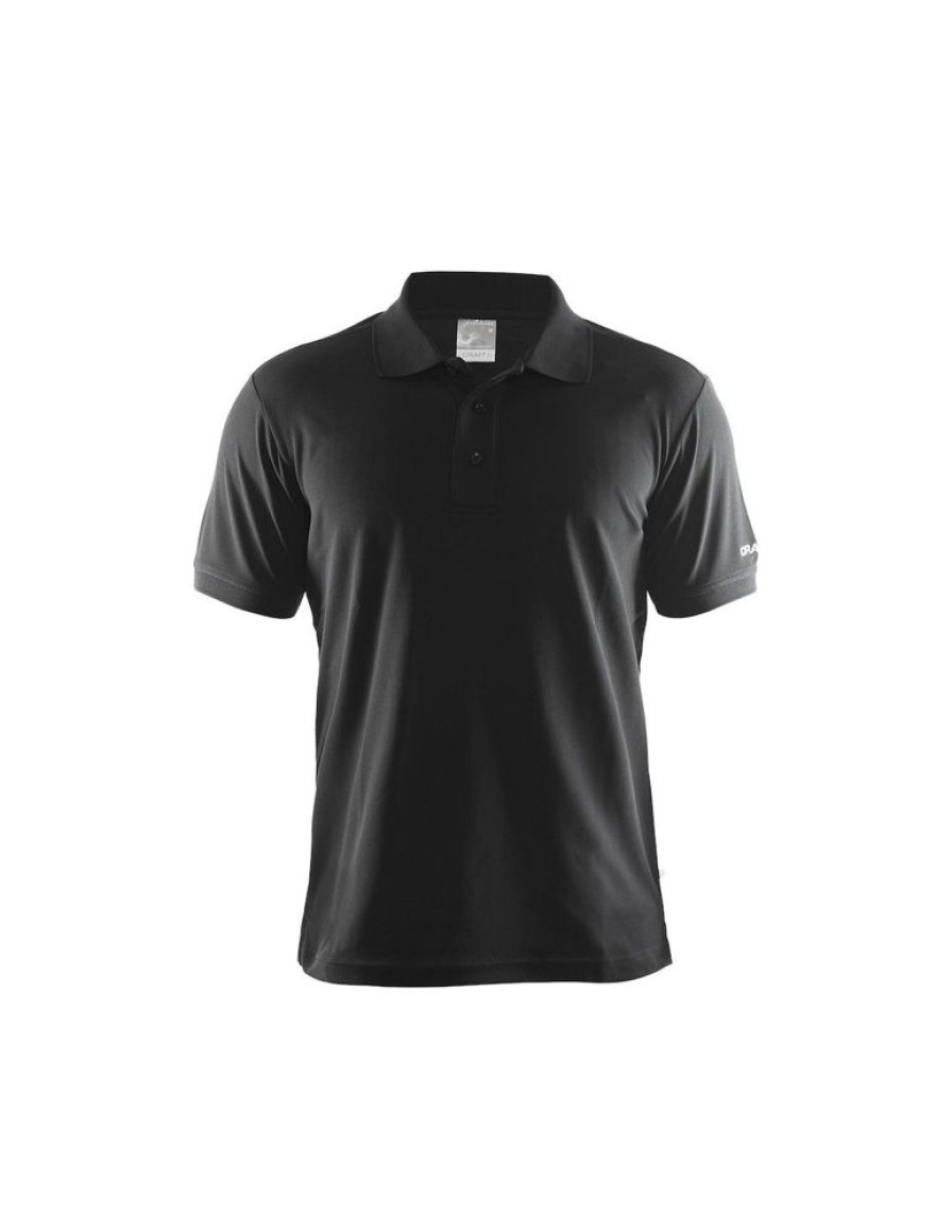 Mezczyzni Craft Koszulki Casual | Koszulka Meska Craft Polo Shirt Pique Classic Czarna