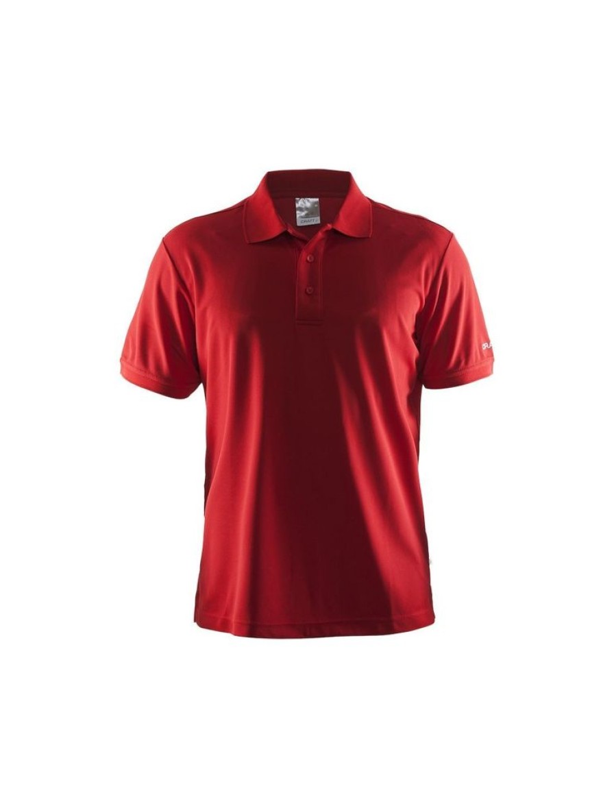 Mezczyzni Craft Koszulki Casual | Koszulka Meska Craft Polo Shirt Pique Classic Czerwona