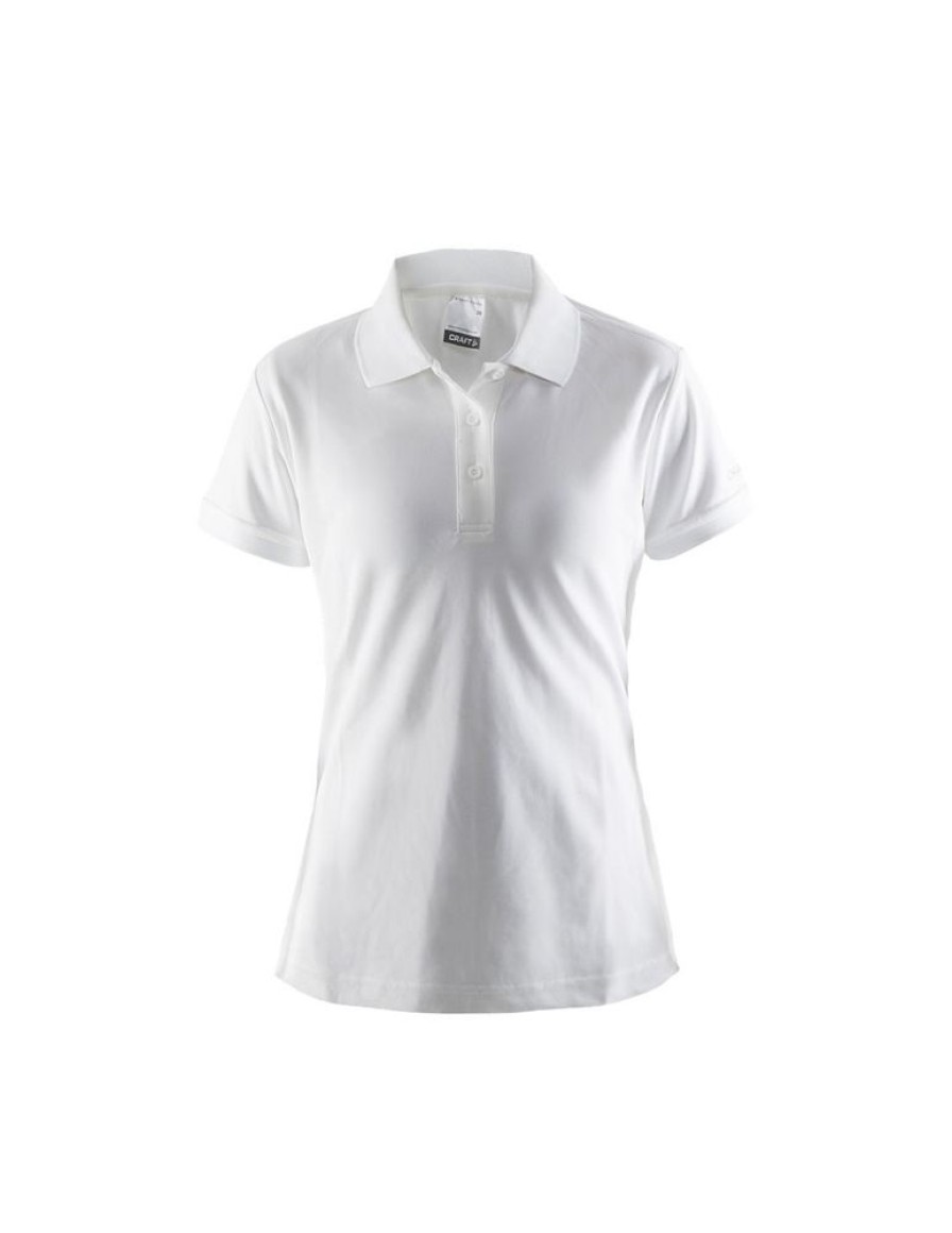 Kobiety Craft Koszulki Casual | Koszulka Damska Craft Polo Shirt Pique Classic Biala