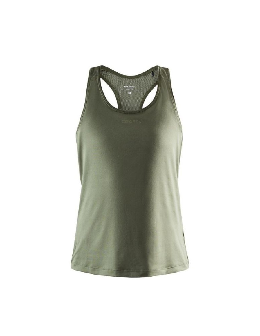 Kobiety Craft Koszulki Do Biegania | Koszulka Na Ramiaczkach Damska Craft Adv Essence Singlet Khaki